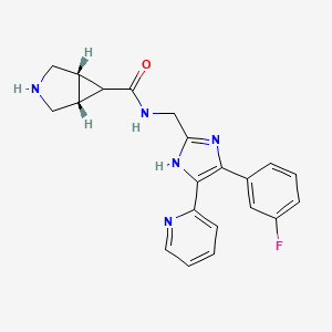 molecular formula C21H20FN5O B5493036 rel-(1R,5S,6r)-N-{[4-(3-fluorophenyl)-5-(2-pyridinyl)-1H-imidazol-2-yl]methyl}-3-azabicyclo[3.1.0]hexane-6-carboxamide hydrochloride 