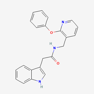 molecular formula C22H19N3O2 B5493045 2-(1H-indol-3-yl)-N-[(2-phenoxypyridin-3-yl)methyl]acetamide 