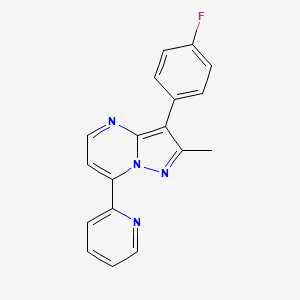 molecular formula C18H13FN4 B5493055 3-(4-fluorophenyl)-2-methyl-7-(2-pyridinyl)pyrazolo[1,5-a]pyrimidine 