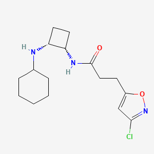 molecular formula C16H24ClN3O2 B5493065 3-(3-chloro-5-isoxazolyl)-N-[(1S*,2R*)-2-(cyclohexylamino)cyclobutyl]propanamide 