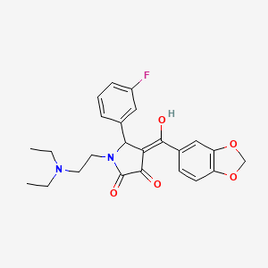molecular formula C24H25FN2O5 B5493070 4-(1,3-benzodioxol-5-ylcarbonyl)-1-[2-(diethylamino)ethyl]-5-(3-fluorophenyl)-3-hydroxy-1,5-dihydro-2H-pyrrol-2-one 