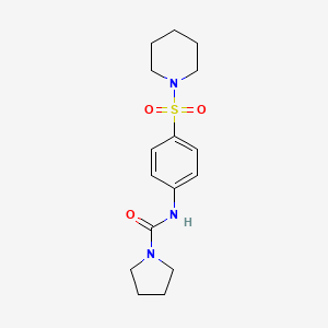 molecular formula C16H23N3O3S B5493094 N-[4-(1-piperidinylsulfonyl)phenyl]-1-pyrrolidinecarboxamide 