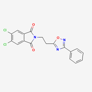 molecular formula C18H11Cl2N3O3 B5493101 5,6-dichloro-2-[2-(3-phenyl-1,2,4-oxadiazol-5-yl)ethyl]-1H-isoindole-1,3(2H)-dione 