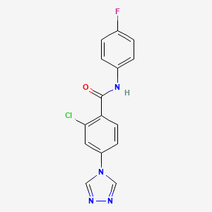 molecular formula C15H10ClFN4O B5493105 2-chloro-N-(4-fluorophenyl)-4-(4H-1,2,4-triazol-4-yl)benzamide 