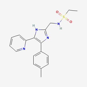 molecular formula C18H20N4O2S B5493124 N-{[4-(4-methylphenyl)-5-pyridin-2-yl-1H-imidazol-2-yl]methyl}ethanesulfonamide 