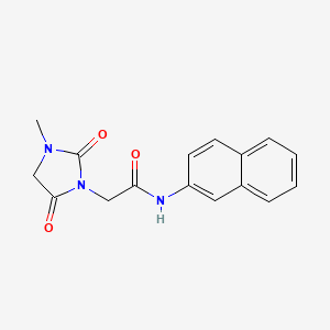 molecular formula C16H15N3O3 B5493130 2-(3-methyl-2,5-dioxo-1-imidazolidinyl)-N-2-naphthylacetamide 