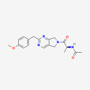 molecular formula C19H22N4O3 B5493137 N-{(1S)-2-[2-(4-methoxybenzyl)-5,7-dihydro-6H-pyrrolo[3,4-d]pyrimidin-6-yl]-1-methyl-2-oxoethyl}acetamide 