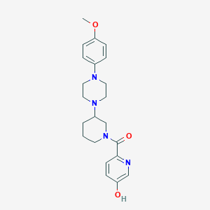 molecular formula C22H28N4O3 B5493159 6-({3-[4-(4-methoxyphenyl)-1-piperazinyl]-1-piperidinyl}carbonyl)-3-pyridinol 