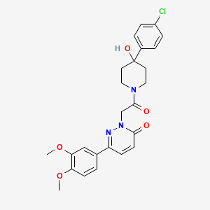 molecular formula C25H26ClN3O5 B5493163 2-{2-[4-(4-chlorophenyl)-4-hydroxy-1-piperidinyl]-2-oxoethyl}-6-(3,4-dimethoxyphenyl)-3(2H)-pyridazinone 