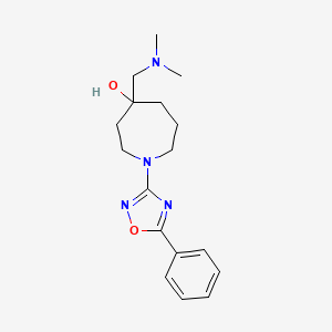 molecular formula C17H24N4O2 B5493174 4-[(dimethylamino)methyl]-1-(5-phenyl-1,2,4-oxadiazol-3-yl)-4-azepanol 