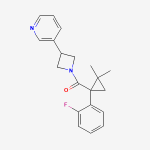 molecular formula C20H21FN2O B5493182 3-(1-{[1-(2-fluorophenyl)-2,2-dimethylcyclopropyl]carbonyl}-3-azetidinyl)pyridine 