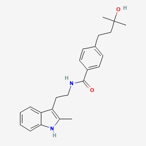 molecular formula C23H28N2O2 B5493197 4-(3-hydroxy-3-methylbutyl)-N-[2-(2-methyl-1H-indol-3-yl)ethyl]benzamide 