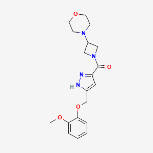 molecular formula C19H24N4O4 B5493221 4-[1-({5-[(2-methoxyphenoxy)methyl]-1H-pyrazol-3-yl}carbonyl)azetidin-3-yl]morpholine 
