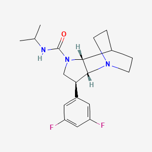 molecular formula C19H25F2N3O B5493247 (2R*,3S*,6R*)-3-(3,5-difluorophenyl)-N-isopropyl-1,5-diazatricyclo[5.2.2.0~2,6~]undecane-5-carboxamide 