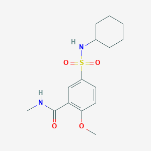molecular formula C15H22N2O4S B5493284 5-[(cyclohexylamino)sulfonyl]-2-methoxy-N-methylbenzamide 