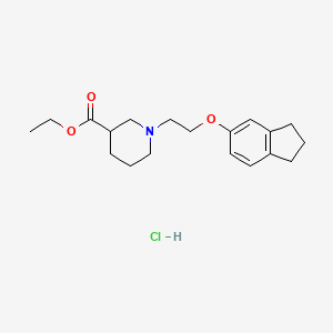 molecular formula C19H28ClNO3 B5493292 ethyl 1-[2-(2,3-dihydro-1H-inden-5-yloxy)ethyl]-3-piperidinecarboxylate hydrochloride 