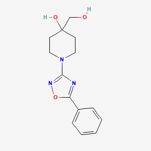 molecular formula C14H17N3O3 B5493321 4-(hydroxymethyl)-1-(5-phenyl-1,2,4-oxadiazol-3-yl)piperidin-4-ol 