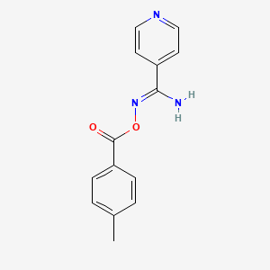 molecular formula C14H13N3O2 B5493328 N'-[(4-methylbenzoyl)oxy]-4-pyridinecarboximidamide 