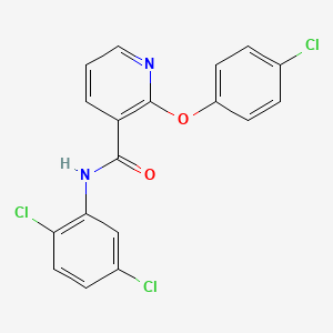 molecular formula C18H11Cl3N2O2 B5493332 2-(4-chlorophenoxy)-N-(2,5-dichlorophenyl)nicotinamide 