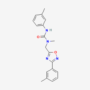 molecular formula C19H20N4O2 B5493333 N-methyl-N'-(3-methylphenyl)-N-{[3-(3-methylphenyl)-1,2,4-oxadiazol-5-yl]methyl}urea 