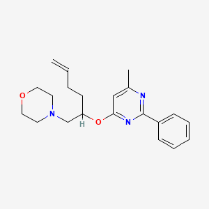 molecular formula C21H27N3O2 B5493343 4-({(2R,5S)-5-[(6-methyl-2-phenylpyrimidin-4-yl)methyl]tetrahydrofuran-2-yl}methyl)morpholine 
