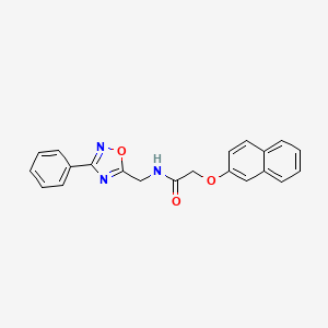 molecular formula C21H17N3O3 B5493353 2-(2-naphthyloxy)-N-[(3-phenyl-1,2,4-oxadiazol-5-yl)methyl]acetamide 