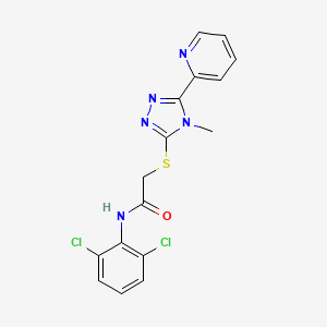 molecular formula C16H13Cl2N5OS B5493363 N-(2,6-dichlorophenyl)-2-{[4-methyl-5-(2-pyridinyl)-4H-1,2,4-triazol-3-yl]thio}acetamide 