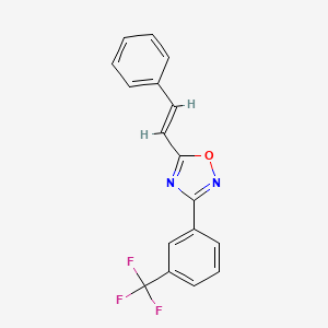molecular formula C17H11F3N2O B5493369 5-(2-phenylvinyl)-3-[3-(trifluoromethyl)phenyl]-1,2,4-oxadiazole 