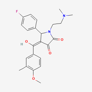 molecular formula C23H25FN2O4 B5493377 1-[2-(dimethylamino)ethyl]-5-(4-fluorophenyl)-3-hydroxy-4-(4-methoxy-3-methylbenzoyl)-1,5-dihydro-2H-pyrrol-2-one 