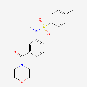 molecular formula C19H22N2O4S B5493413 N,4-dimethyl-N-[3-(4-morpholinylcarbonyl)phenyl]benzenesulfonamide 