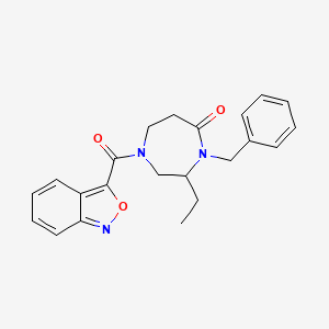 molecular formula C22H23N3O3 B5493434 1-(2,1-benzisoxazol-3-ylcarbonyl)-4-benzyl-3-ethyl-1,4-diazepan-5-one 