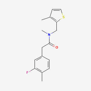molecular formula C16H18FNOS B5493440 2-(3-fluoro-4-methylphenyl)-N-methyl-N-[(3-methyl-2-thienyl)methyl]acetamide 