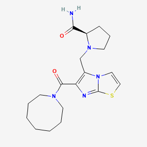 molecular formula C19H27N5O2S B5493463 1-{[6-(azocan-1-ylcarbonyl)imidazo[2,1-b][1,3]thiazol-5-yl]methyl}-D-prolinamide 