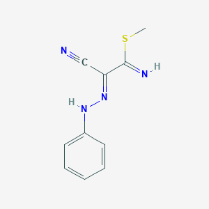molecular formula C10H10N4S B5493479 methyl 2-cyano-2-(phenylhydrazono)ethanimidothioate 