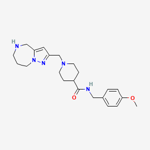 molecular formula C22H31N5O2 B5493485 N-(4-methoxybenzyl)-1-(5,6,7,8-tetrahydro-4H-pyrazolo[1,5-a][1,4]diazepin-2-ylmethyl)-4-piperidinecarboxamide 