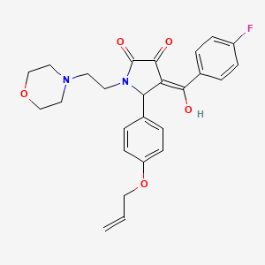 molecular formula C26H27FN2O5 B5493508 5-[4-(allyloxy)phenyl]-4-(4-fluorobenzoyl)-3-hydroxy-1-[2-(4-morpholinyl)ethyl]-1,5-dihydro-2H-pyrrol-2-one 