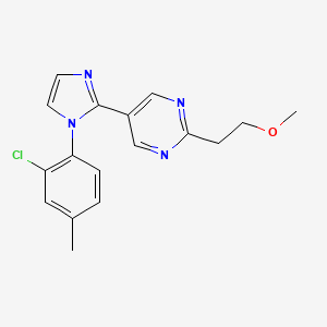 molecular formula C17H17ClN4O B5493515 5-[1-(2-chloro-4-methylphenyl)-1H-imidazol-2-yl]-2-(2-methoxyethyl)pyrimidine 