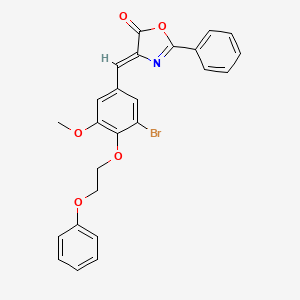 molecular formula C25H20BrNO5 B5493520 4-[3-bromo-5-methoxy-4-(2-phenoxyethoxy)benzylidene]-2-phenyl-1,3-oxazol-5(4H)-one 