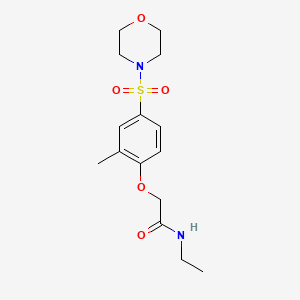 molecular formula C15H22N2O5S B5493525 N-ethyl-2-[2-methyl-4-(4-morpholinylsulfonyl)phenoxy]acetamide 