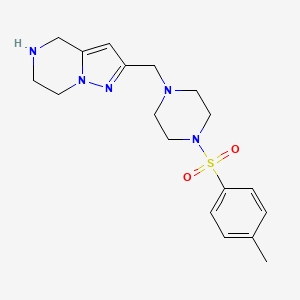 molecular formula C18H25N5O2S B5493542 2-({4-[(4-methylphenyl)sulfonyl]-1-piperazinyl}methyl)-4,5,6,7-tetrahydropyrazolo[1,5-a]pyrazine dihydrochloride 