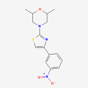 molecular formula C15H17N3O3S B5493551 2,6-二甲基-4-[4-(3-硝基苯基)-1,3-噻唑-2-基]吗啉 