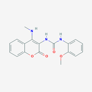 molecular formula C18H17N3O4 B5493581 N-(2-methoxyphenyl)-N'-[4-(methylamino)-2-oxo-2H-chromen-3-yl]urea 
