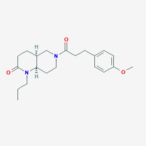 molecular formula C21H30N2O3 B5493597 (4aS*,8aR*)-6-[3-(4-methoxyphenyl)propanoyl]-1-propyloctahydro-1,6-naphthyridin-2(1H)-one 