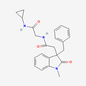 molecular formula C23H25N3O3 B5493633 2-(3-benzyl-1-methyl-2-oxo-2,3-dihydro-1H-indol-3-yl)-N-[2-(cyclopropylamino)-2-oxoethyl]acetamide 
