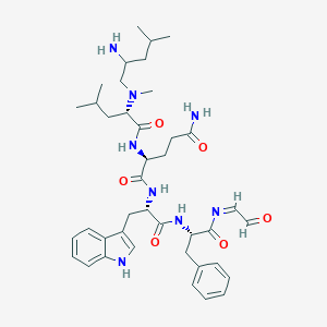 molecular formula C40H56N8O6 B549364 (2S)-2-[[(2S)-2-[(2-amino-4-methylpentyl)-methylamino]-4-methylpentanoyl]amino]-N-[(2S)-3-(1H-indol-3-yl)-1-oxo-1-[[(2S)-1-oxo-1-(2-oxoethylideneamino)-3-phenylpropan-2-yl]amino]propan-2-yl]pentanediamide CAS No. 135721-56-1