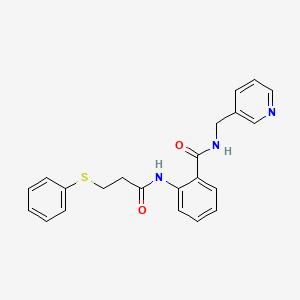 molecular formula C22H21N3O2S B5493645 2-{[3-(phenylthio)propanoyl]amino}-N-(3-pyridinylmethyl)benzamide 