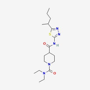 molecular formula C18H31N5O2S B5493659 N~1~,N~1~-diethyl-N~4~-[5-(1-methylbutyl)-1,3,4-thiadiazol-2-yl]-1,4-piperidinedicarboxamide CAS No. 1158363-17-7