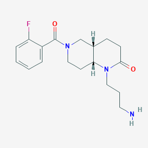 molecular formula C18H24FN3O2 B5493667 rel-(4aS,8aR)-1-(3-aminopropyl)-6-(2-fluorobenzoyl)octahydro-1,6-naphthyridin-2(1H)-one hydrochloride 