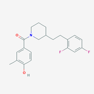 molecular formula C21H23F2NO2 B5493672 4-({3-[2-(2,4-difluorophenyl)ethyl]-1-piperidinyl}carbonyl)-2-methylphenol 