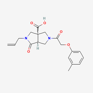 (3aR*,6aS*)-2-allyl-5-[(3-methylphenoxy)acetyl]-1-oxohexahydropyrrolo[3,4-c]pyrrole-3a(1H)-carboxylic acid